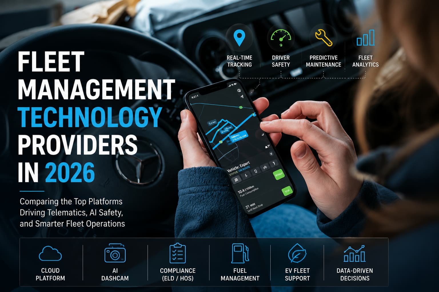 Fleet Management Technology Providers in 2026 with telematics, AI fleet tracking, and cloud-based fleet management technologies