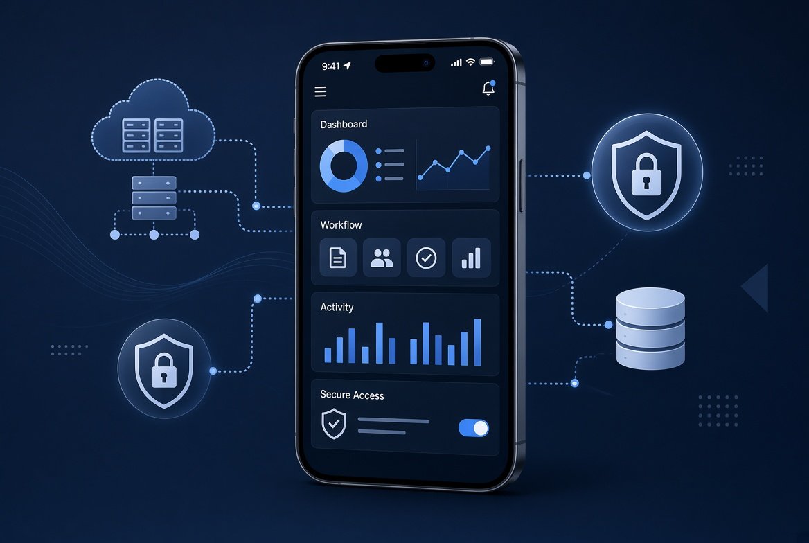 Enterprise mobile app development with secure business systems integration